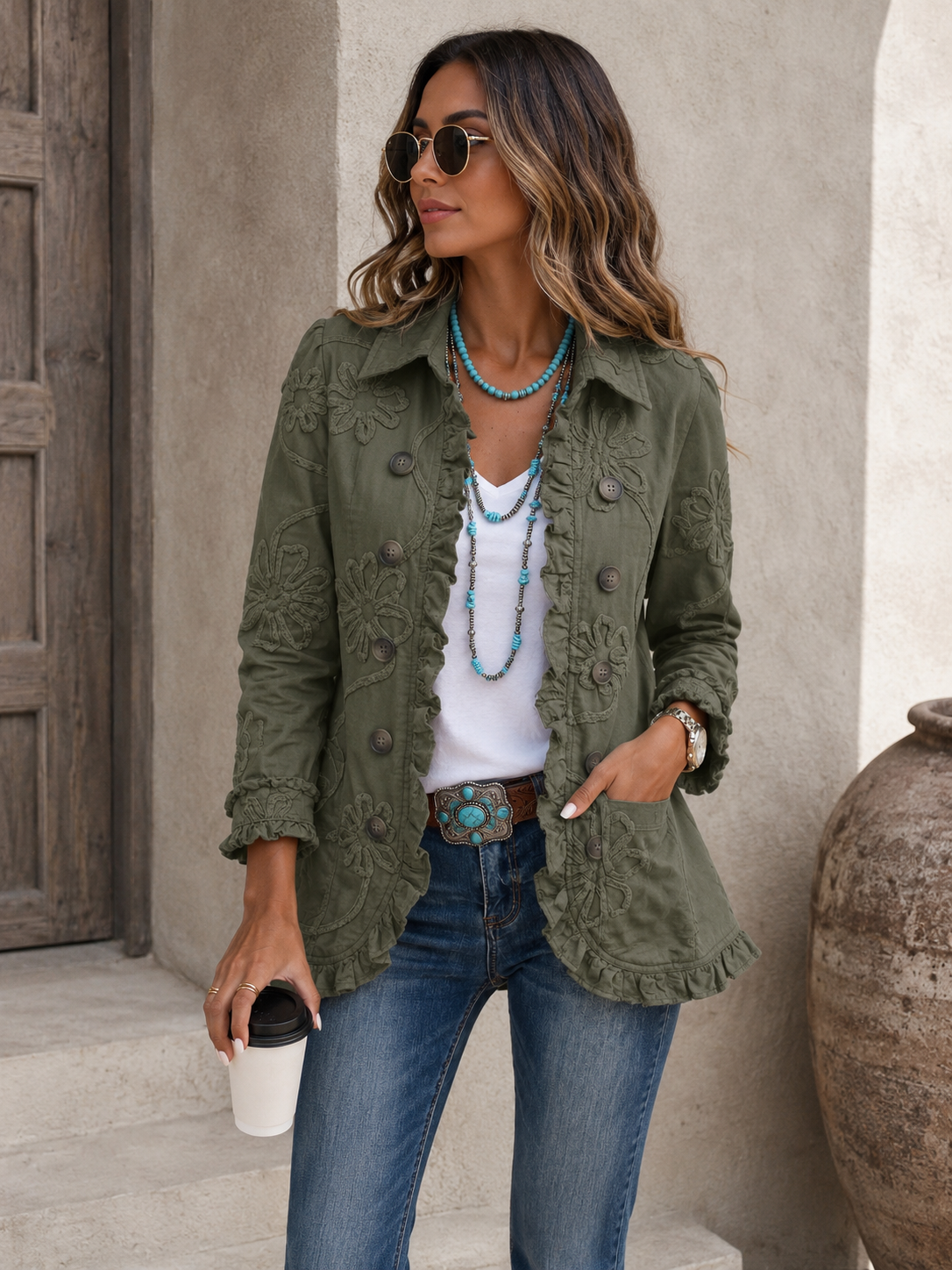 Veste Femme Brodée Bohème & Tendance Cardigan