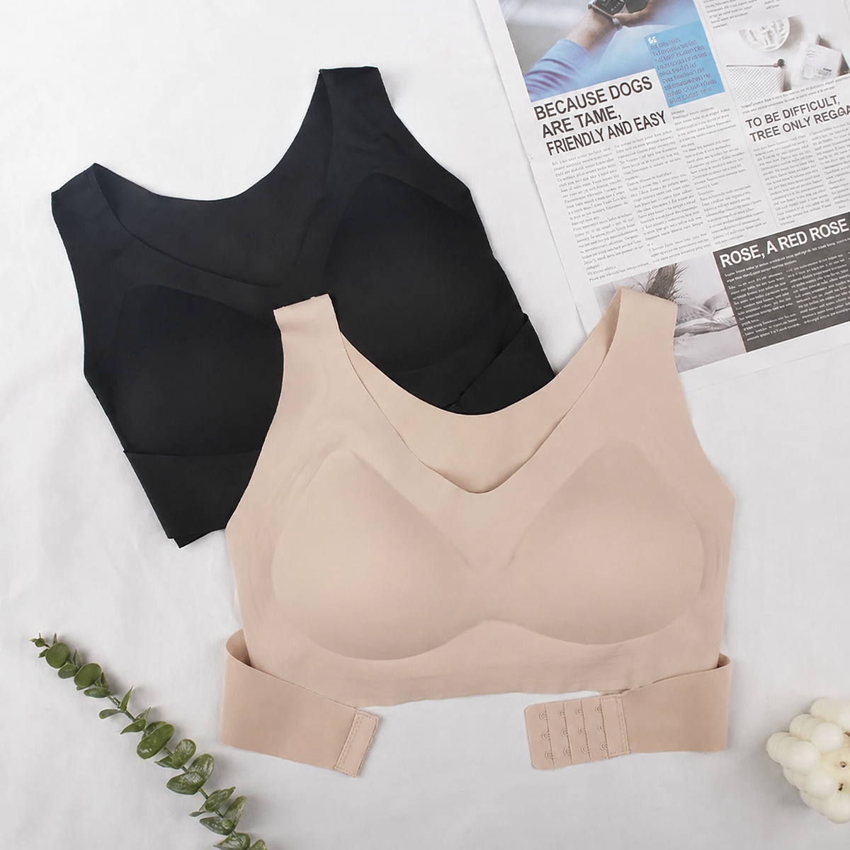 (PACK DE 2) Brassière sculptante à effet liftant et fermeture réglable au dos