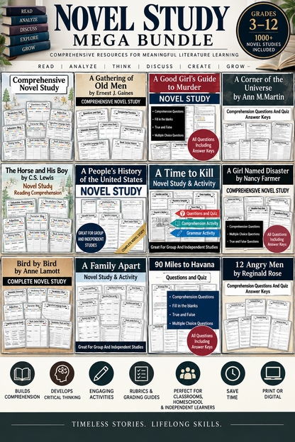 1,000+ Novel Studies — Instant Access Bundle (1-Month Access)