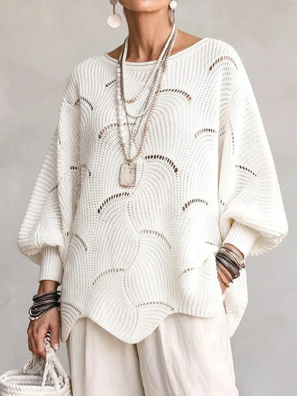 Pull Bondar En Maille Avec Motif De Vagues Ajourées