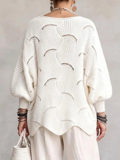 Pull Bondar En Maille Avec Motif De Vagues Ajourées